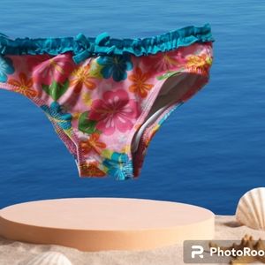 🔴Buy 2 - Get 1 -- Toddler Girl's Bright Pink Floral Bikini Bottoms